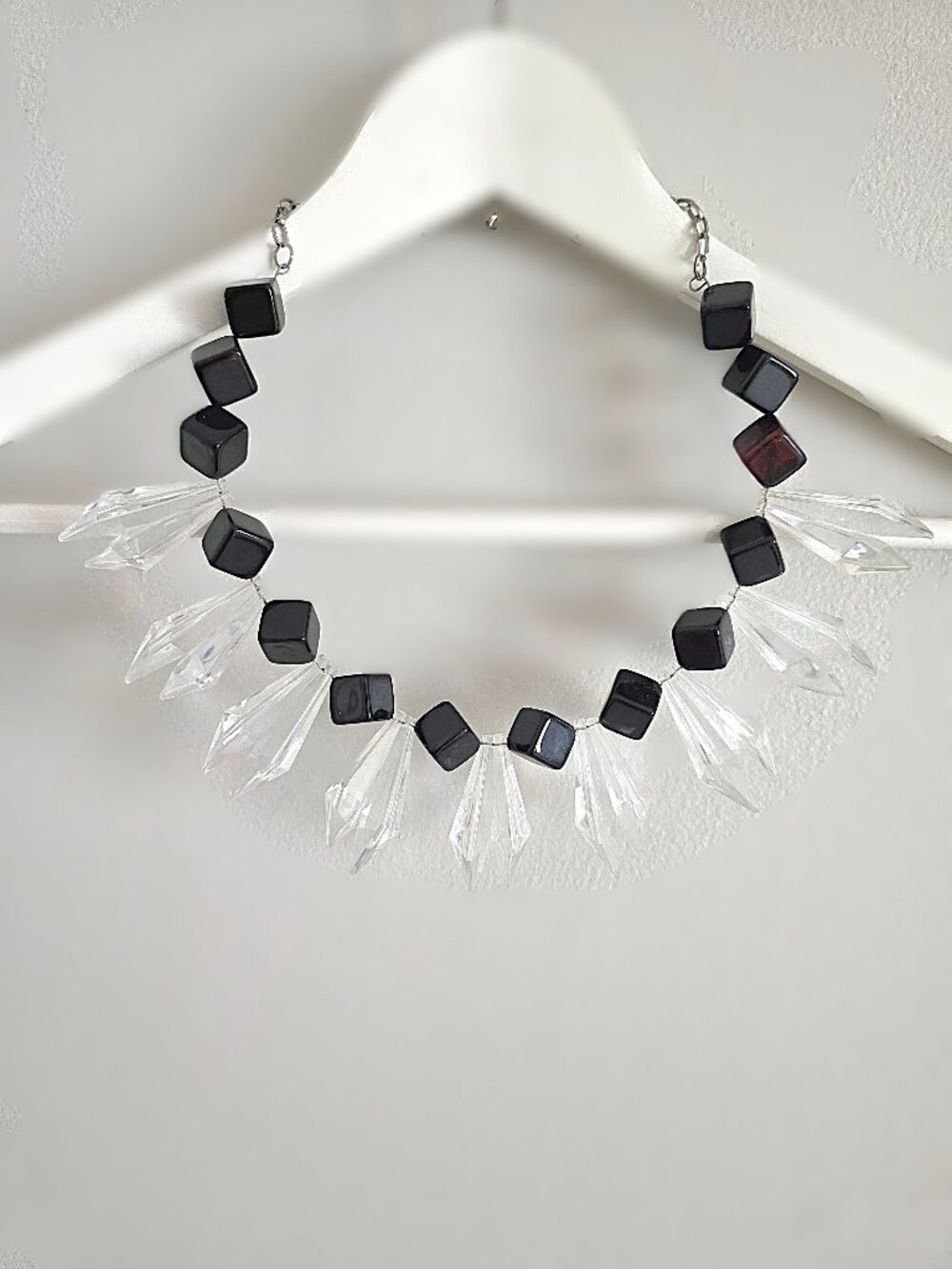 Cube & spike statement necklace